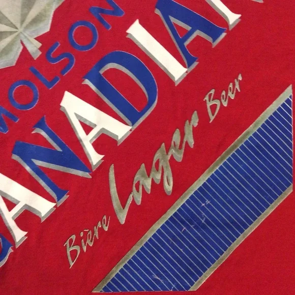 VTG 1980s MOLSON CANADIAN BEER T-SHIRT Size L - Picture 2 of 5